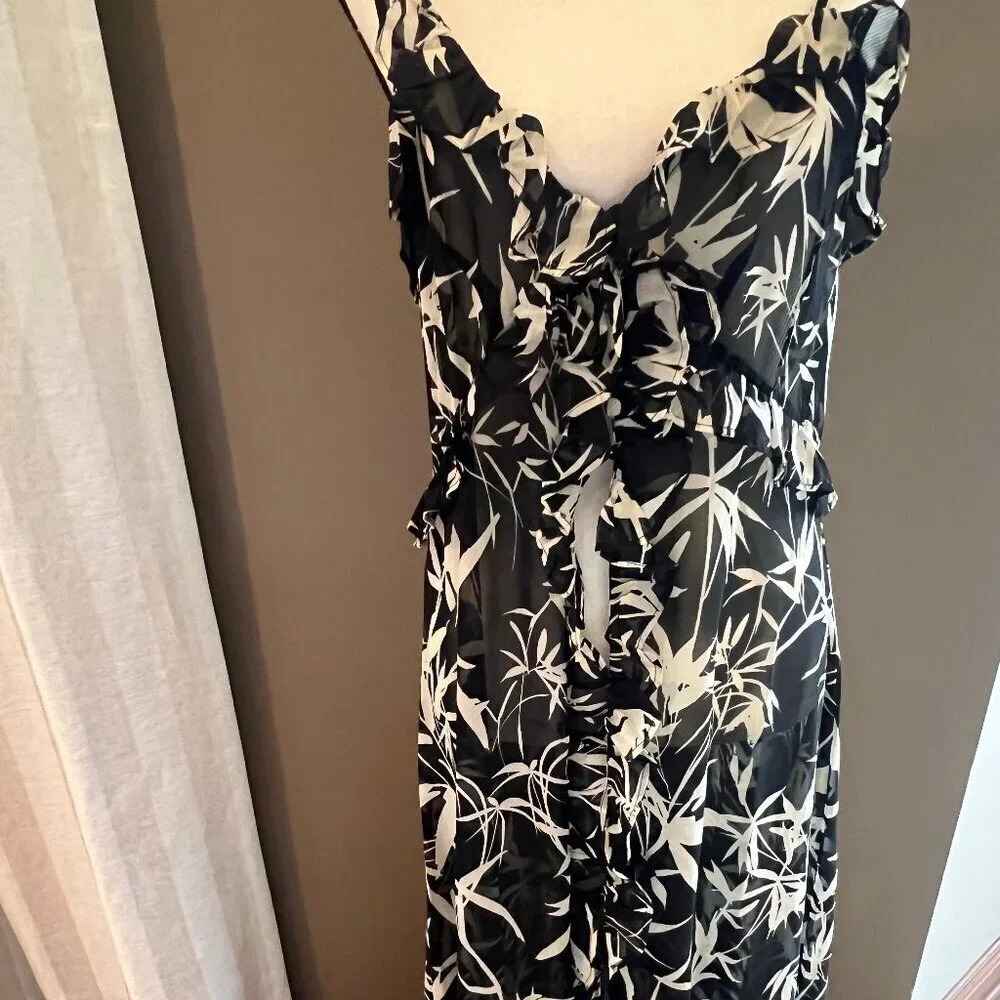 NWT Express Kimonos Sheer Long Line Brown & Tan Top or Cover Up  Size M/L - Picture 5 of 14